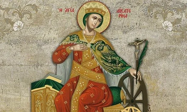 a painting of a woman holding a wheel